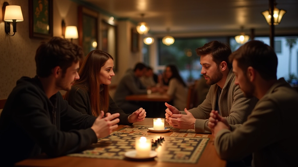 Board game café with groups enjoying activities